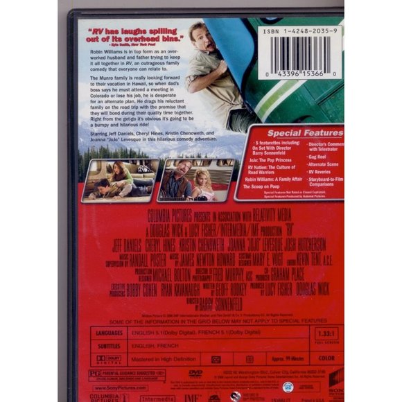 ROBIN WILLIAMS in RV on DVD. "RV is spectacularly hilarious." -- Wireless Magazi - Picture 2 of 2